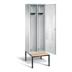 C+P Schwarz-Weiss-Spind Classic, H2090xB610xT815mm, Front Lichtgrau, Korpus Lichtgrau, Gestell Schwarzgrau (8250-20)