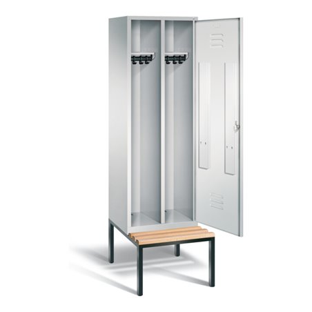 C+P Schwarz-Weiss-Spind Classic, H2090xB610xT815mm, Front Lichtgrau, Korpus Lichtgrau, Gestell Schwarzgrau (8250-20)