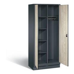 C+P Putzmittel-Spind Evolo, H1800xB810xT500mm, Front Dekor Sen-Esche, Korpus Anthrazitgrau (48160-22)