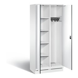 C+P Putzmittel-Spind Evolo, H1800xB810xT500mm, Front Dekor Weiß, Korpus Verkehrsweiß (48160-22)