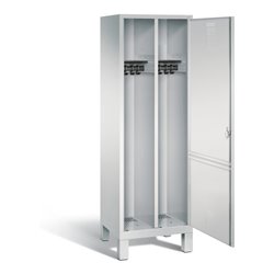 C+P Schwarz-Weiss-Spind Evolo, H1850xB610xT500mm, Front Lichtgrau, Korpus Lichtgrau (48210-20)