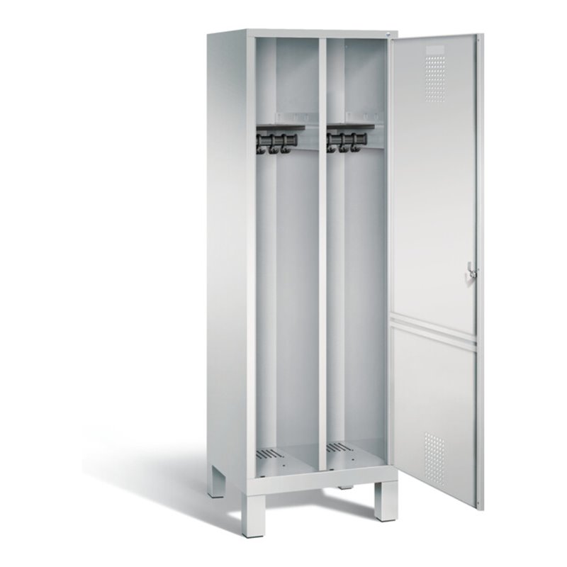 C+P Schwarz-Weiss-Spind Evolo, H1850xB610xT500mm, Front Lichtgrau, Korpus Lichtgrau (48210-20)