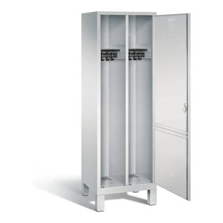 C+P Schwarz-Weiss-Spind Evolo, H1850xB610xT500mm, Front Lichtgrau, Korpus Lichtgrau (48210-20)