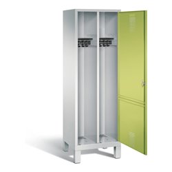 C+P Schwarz-Weiss-Spind Evolo, H1850xB610xT500mm, Front Viridingrün, Korpus Lichtgrau (48210-20)