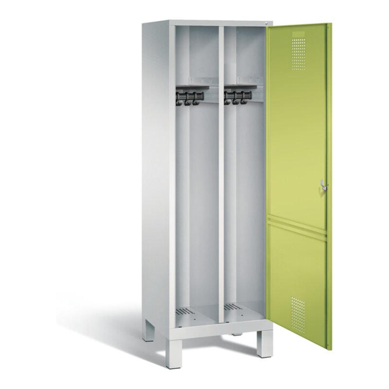 C+P Schwarz-Weiss-Spind Evolo, H1850xB610xT500mm, Front Viridingrün, Korpus Lichtgrau (48210-20)