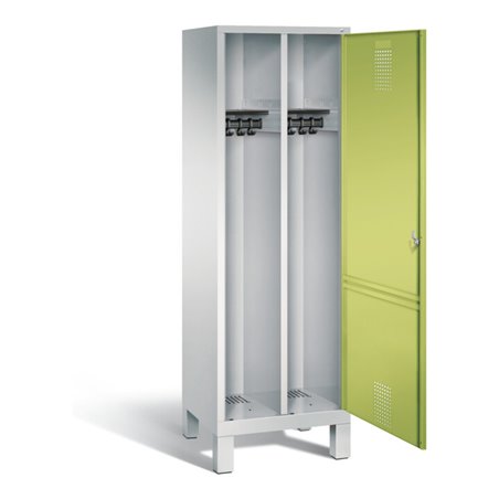 C+P Schwarz-Weiss-Spind Evolo, H1850xB610xT500mm, Front Viridingrün, Korpus Lichtgrau (48210-20)