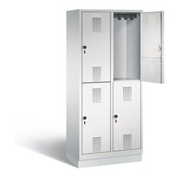 C+P Spind doppelstöckig Evolo, H1800xB810xT500mm, Front Lichtgrau, Korpus Lichtgrau (48320-22)