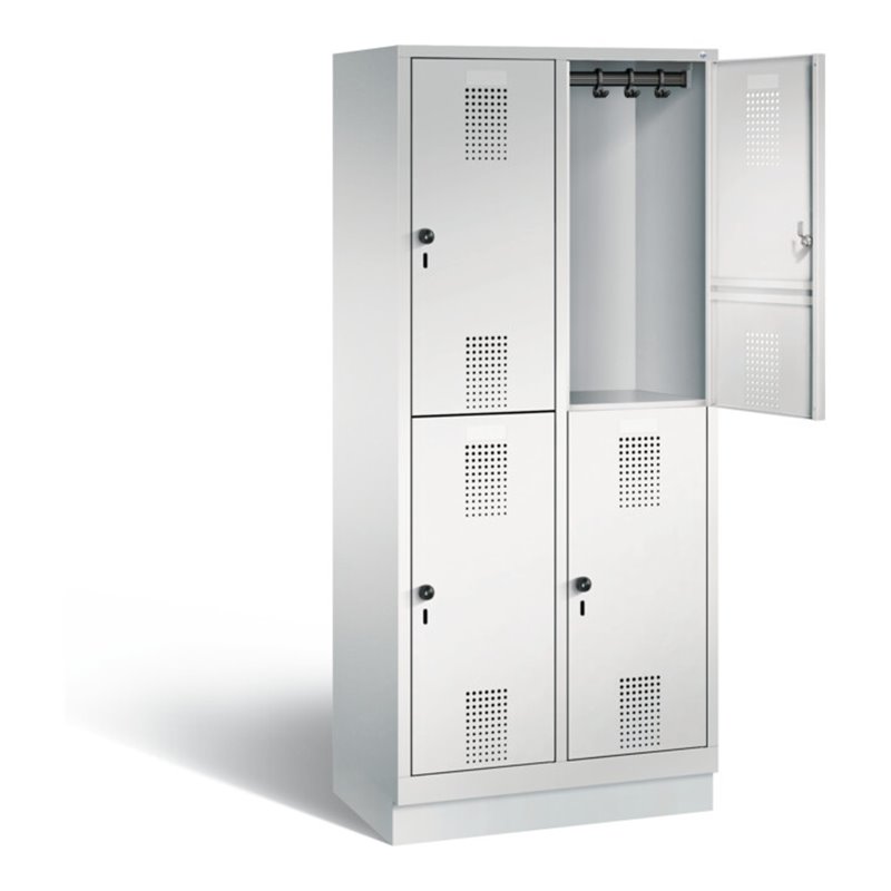 C+P Spind doppelstöckig Evolo, H1800xB810xT500mm, Front Lichtgrau, Korpus Lichtgrau (48320-22)