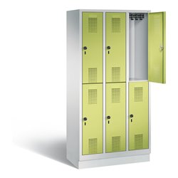 C+P Spind doppelstöckig Evolo, H1800xB900xT500mm, Front Viridingrün, Korpus Lichtgrau (48320-30)