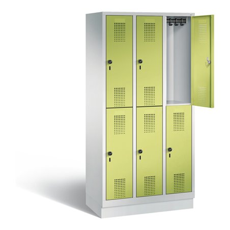 C+P Spind doppelstöckig Evolo, H1800xB900xT500mm, Front Viridingrün, Korpus Lichtgrau (48320-30)