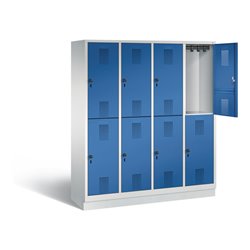 C+P Spind doppelstöckig Evolo, H1800xB1590xT500mm, Front Enzianblau, Korpus Lichtgrau (48320-42)
