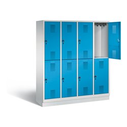 C+P Spind doppelstöckig Evolo, H1800xB1590xT500mm, Front Lichtblau, Korpus Lichtgrau (48320-42)