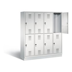 C+P Spind doppelstöckig Evolo, H1800xB1590xT500mm, Front Lichtgrau, Korpus Lichtgrau (48320-42)