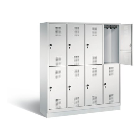 C+P Spind doppelstöckig Evolo, H1800xB1590xT500mm, Front Lichtgrau, Korpus Lichtgrau (48320-42)