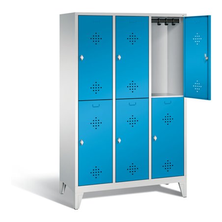 C+P Spind doppelstöckig Classic, H1850xB1200xT500mm, Front Lichtblau, Korpus Lichtgrau (8310-32)