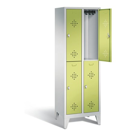 C+P Spind doppelstöckig Classic, H1850xB610xT500mm, Front Viridingrün, Korpus Lichtgrau (8310-20)
