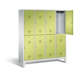 C+P Spind doppelstöckig Classic, H1850xB1590xT500mm, Front Viridingrün, Korpus Lichtgrau (8310-42)