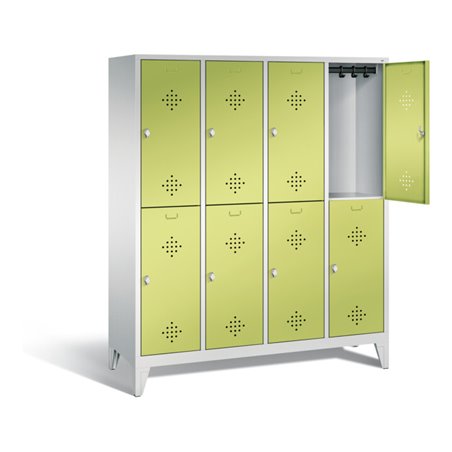 C+P Spind doppelstöckig Classic, H1850xB1590xT500mm, Front Viridingrün, Korpus Lichtgrau (8310-42)