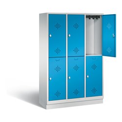 C+P Spind doppelstöckig Classic, H1800xB1200xT500mm, Front Lichtblau, Korpus Lichtgrau (8320-32)