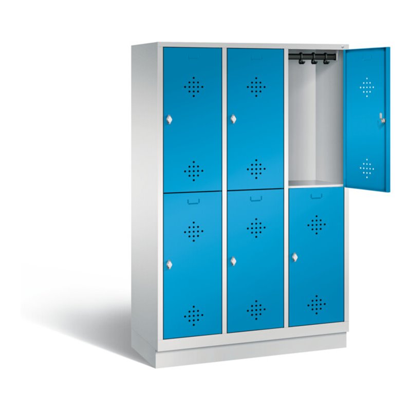 C+P Spind doppelstöckig Classic, H1800xB1200xT500mm, Front Lichtblau, Korpus Lichtgrau (8320-32)