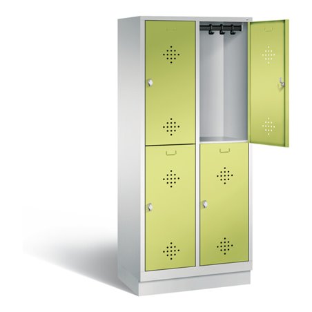 C+P Spind doppelstöckig Classic, H1800xB810xT500mm, Front Viridingrün, Korpus Lichtgrau (8320-22)