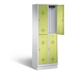 C+P Spind doppelstöckig Classic, H1800xB610xT500mm, Front Viridingrün, Korpus Lichtgrau (8320-20)