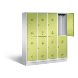 C+P Spind doppelstöckig Classic, H1800xB1590xT500mm, Front Viridingrün, Korpus Lichtgrau (8320-42)