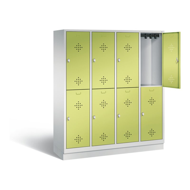 C+P Spind doppelstöckig Classic, H1800xB1590xT500mm, Front Viridingrün, Korpus Lichtgrau (8320-42)