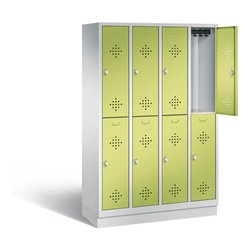C+P Spind doppelstöckig Classic, H1800xB1190xT500mm, Front Viridingrün, Korpus Lichtgrau (8320-40)