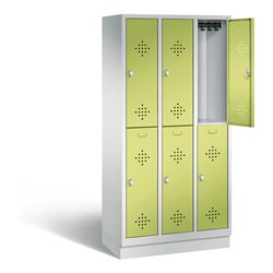 C+P Spind doppelstöckig Classic, H1800xB900xT500mm, Front Viridingrün, Korpus Lichtgrau (8320-30)