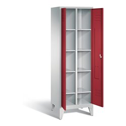 C+P Wäsche-Spind Classic, H1850xB610xT500mm, Front Rubinrot, Korpus Lichtgrau (8012-20B)