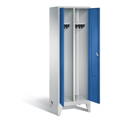 C+P Schwarz-Weiss-Spind Classic, H1850xB610xT500mm, Front Enzianblau, Korpus Lichtgrau (8012-20)