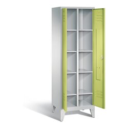C+P Wäsche-Spind Classic, H1850xB610xT500mm, Front Viridingrün, Korpus Lichtgrau (8012-20B)