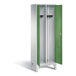 C+P Schwarz-Weiss-Spind Classic, H1850xB610xT500mm, Front Resedagrün, Korpus Lichtgrau (8012-20)