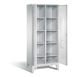 C+P Wäsche-Spind Classic, H1850xB810xT500mm, Front Lichtgrau, Korpus Lichtgrau (8012-22B)