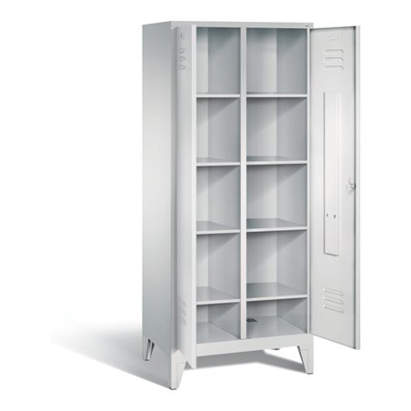 C+P Wäsche-Spind Classic, H1850xB810xT500mm, Front Lichtgrau, Korpus Lichtgrau (8012-22B)