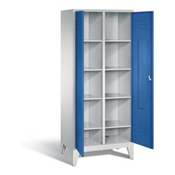 C+P Wäsche-Spind Classic, H1850xB810xT500mm, Front Enzianblau, Korpus Lichtgrau (8012-22B)