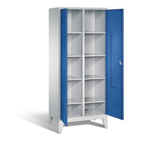 C+P Wäsche-Spind Classic, H1850xB810xT500mm, Front Enzianblau, Korpus Lichtgrau (8012-22B)