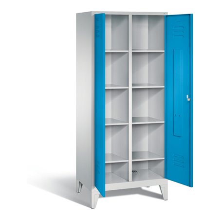 C+P Wäsche-Spind Classic, H1850xB810xT500mm, Front Lichtblau, Korpus Lichtgrau (8012-22B)