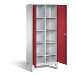 C+P Wäsche-Spind Classic, H1850xB810xT500mm, Front Rubinrot, Korpus Lichtgrau (8012-22B)