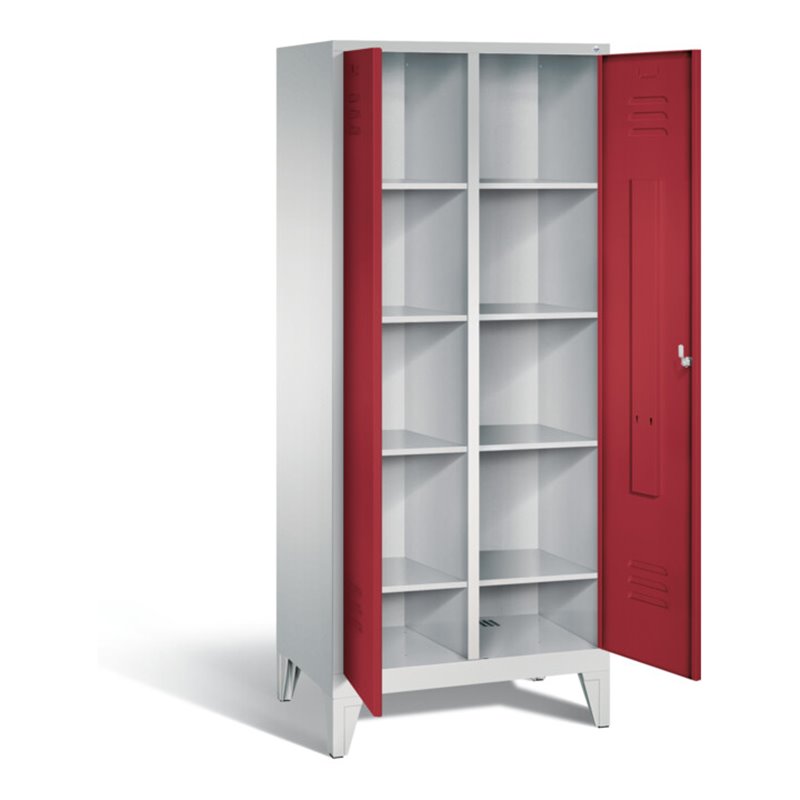 C+P Wäsche-Spind Classic, H1850xB810xT500mm, Front Rubinrot, Korpus Lichtgrau (8012-22B)