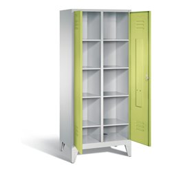 C+P Wäsche-Spind Classic, H1850xB810xT500mm, Front Viridingrün, Korpus Lichtgrau (8012-22B)