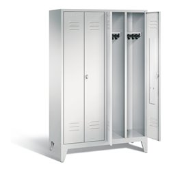 C+P Schwarz-Weiss-Spind Classic, H1850xB1190xT500mm, Front Lichtgrau, Korpus Lichtgrau (8012-40)