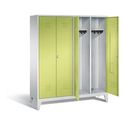 C+P Schwarz-Weiss-Spind Classic, H1850xB1590xT500mm, Front Viridingrün, Korpus Lichtgrau (8012-42)