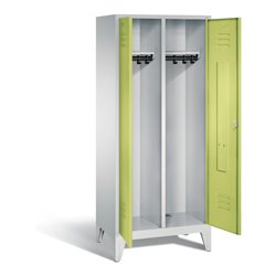C+P Schwarz-Weiss-Spind Classic, H1850xB810xT500mm, Front Viridingrün, Korpus Lichtgrau (8012-22)