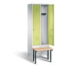 C+P Garderobenschrank Classic, H1850xB610xT500mm, Front Viridingrün, Korpus Lichtgrau, Gestell Schwarzgrau (8030-20)