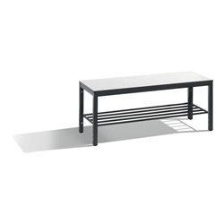 C+P Sitzbank, Basic Plus, H401xB1000xT353mm, Gestell Schwarzgrau / Dekor Weiß (8060-010)