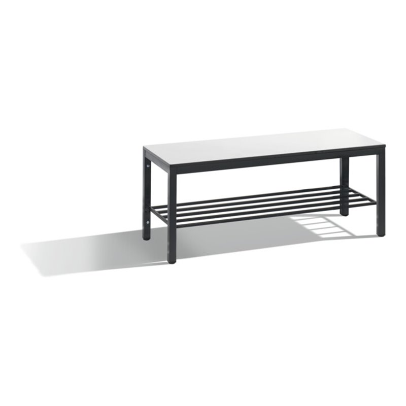 C+P Sitzbank, Basic Plus, H401xB1000xT353mm, Gestell Schwarzgrau / Dekor Weiß (8060-010)