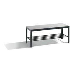 C+P Sitzbank, Basic Plus, H401xB1000xT353mm, Gestell Schwarzgrau / Dekor Silbergrau (8060-010)