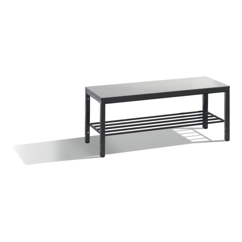 C+P Sitzbank, Basic Plus, H401xB1000xT353mm, Gestell Schwarzgrau / Dekor Silbergrau (8060-010)